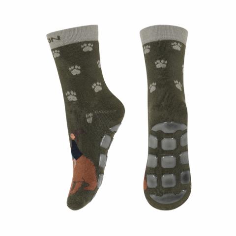 Bear socks with anti-slip - Ivy Green -27/30
