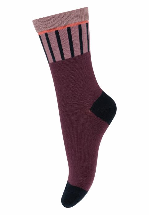 Vertical stripes socks - Grape Wine -23/26