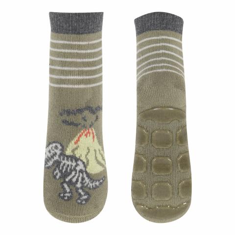 Dino socks with anti-slip - Safari Green -23/26