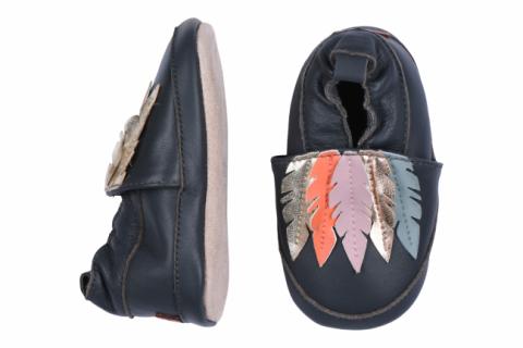 Leather shoe - Feathers - Graphite Grey -16/19