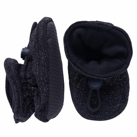 Glitter textile slippers - Black -16/17
