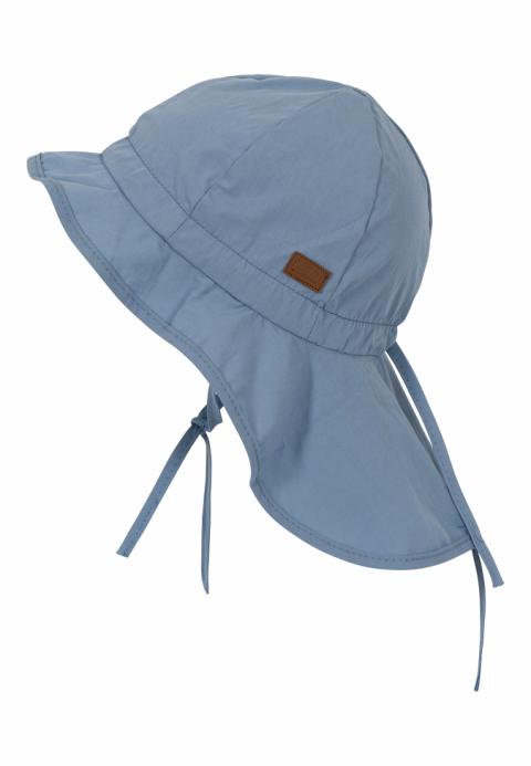 Hat w/neck & ties - Solid - Faded Denim -   43