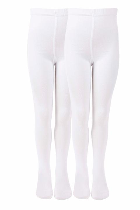 2-pack cotton tights - White -68/74