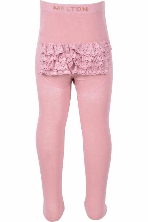 Cotton tights with lace - Rose Bon -   50