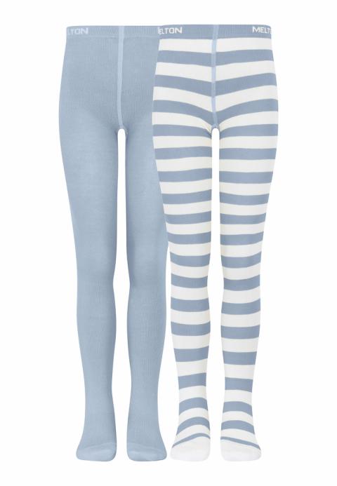 Stripes 2-pack tights - Faded Denim -56/62