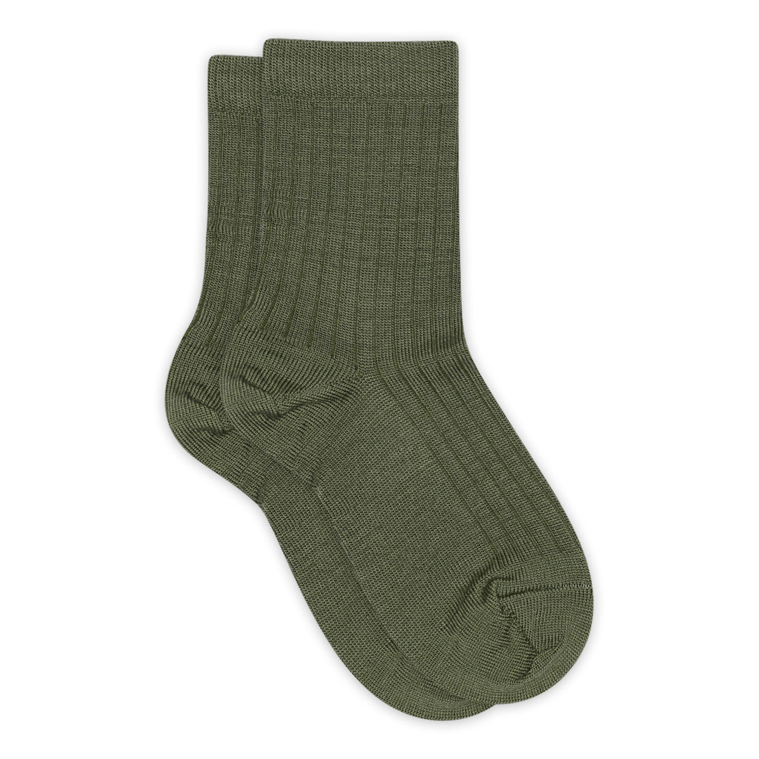 Wool rib socks