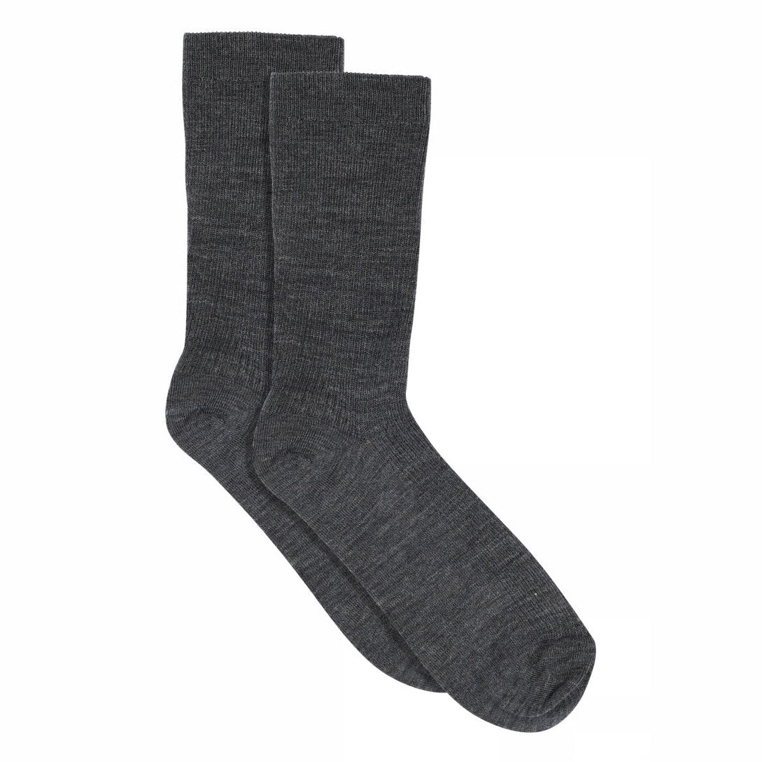 Fine wool rib socks