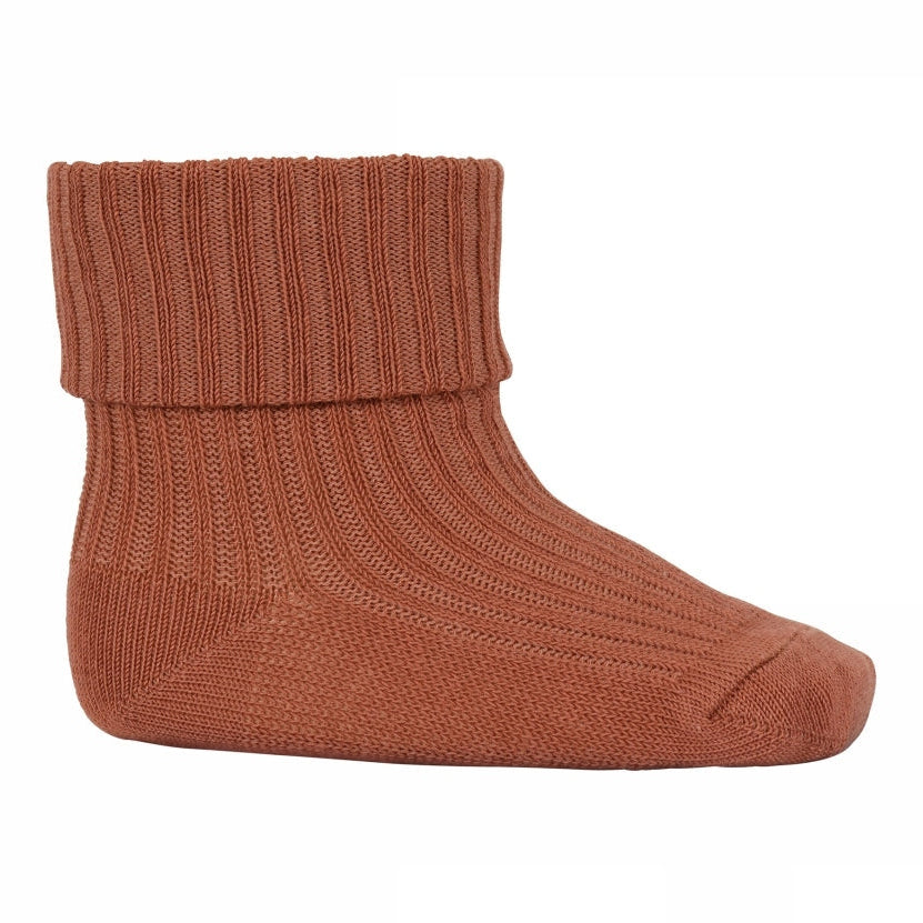 MPkids Strømper - Cotton rib baby socks i Copper Brown  Køb copper brown Strømper fra MPkids hos MP Denmark