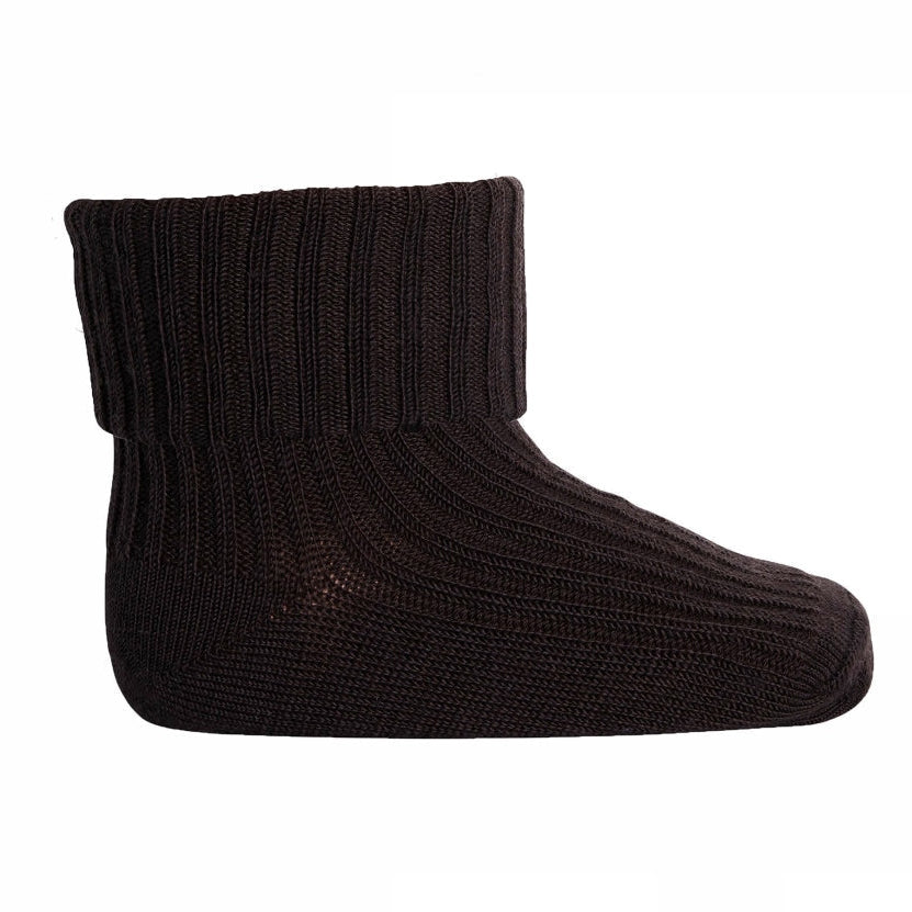 MPkids Strømper - Cotton rib baby socks i Dark Brown  Køb dark brown Strømper fra MPkids hos MP Denmark