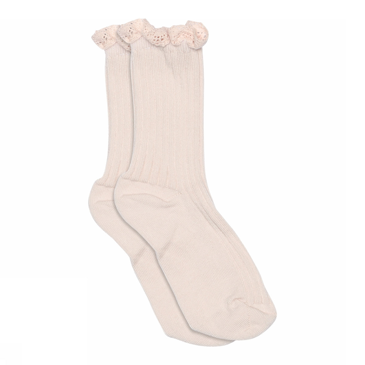 MPkids Strømper - Julia socks - lace i Cherry Blossom, Snow White, Ecru, Moonstone og Silver Pink  Køb cherry blossom, snow white, ecru, moonstone og silver pink Strømper fra MPkids hos MP Denmark