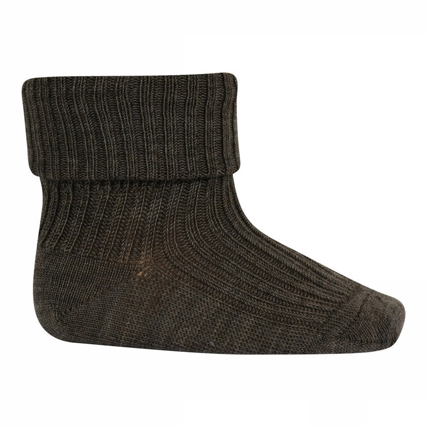 MPkids Strømper - Wool rib baby socks i Brown Melange  Køb brown melange Strømper fra MPkids hos MP Denmark