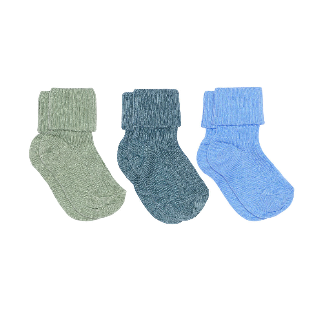 Cotton rib baby socks - 3-pack