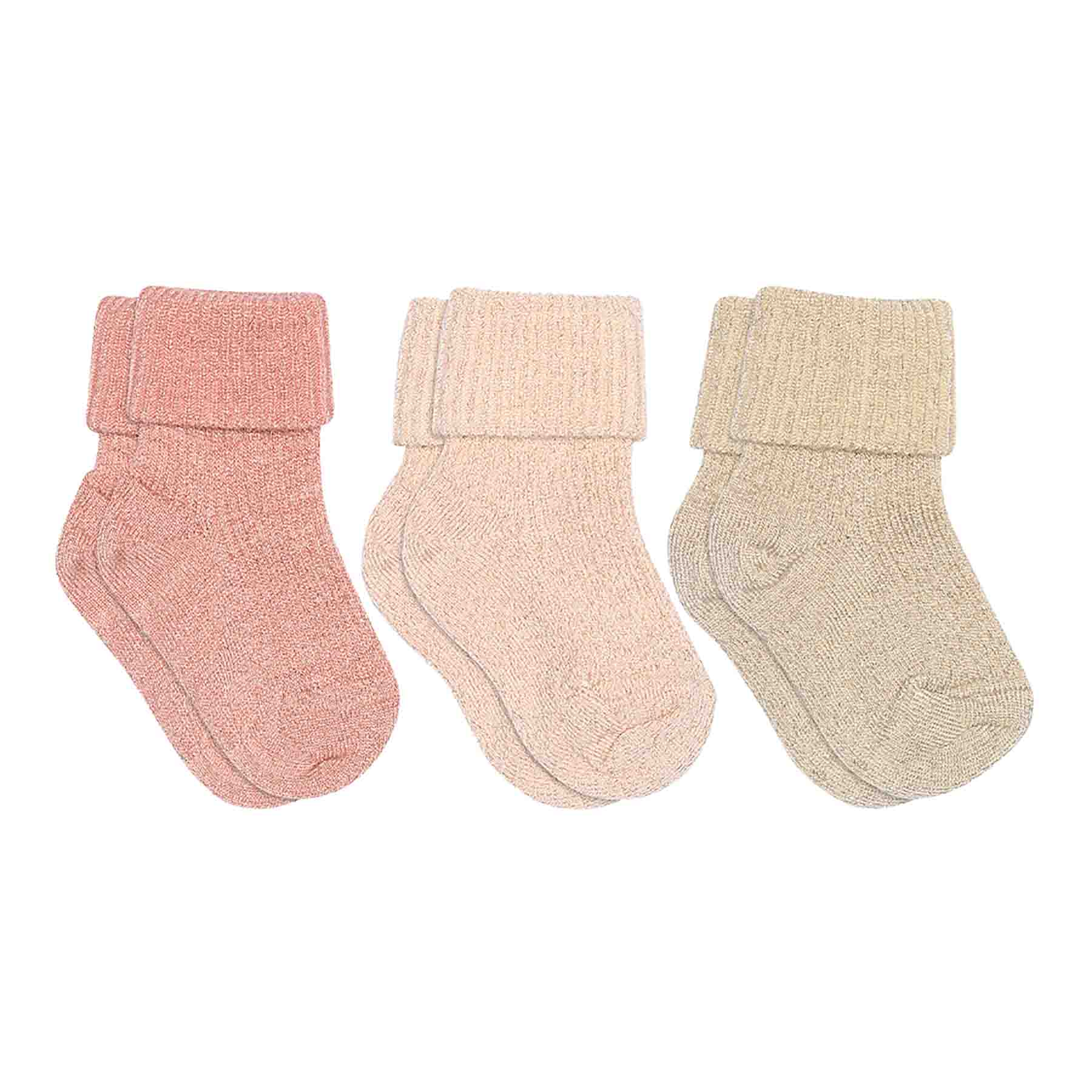 MPkids Strømper - Ida glitter socks - 3-pack i Ice Heather og Dew  Køb ice heather og dew Strømper fra MPkids hos MP Denmark