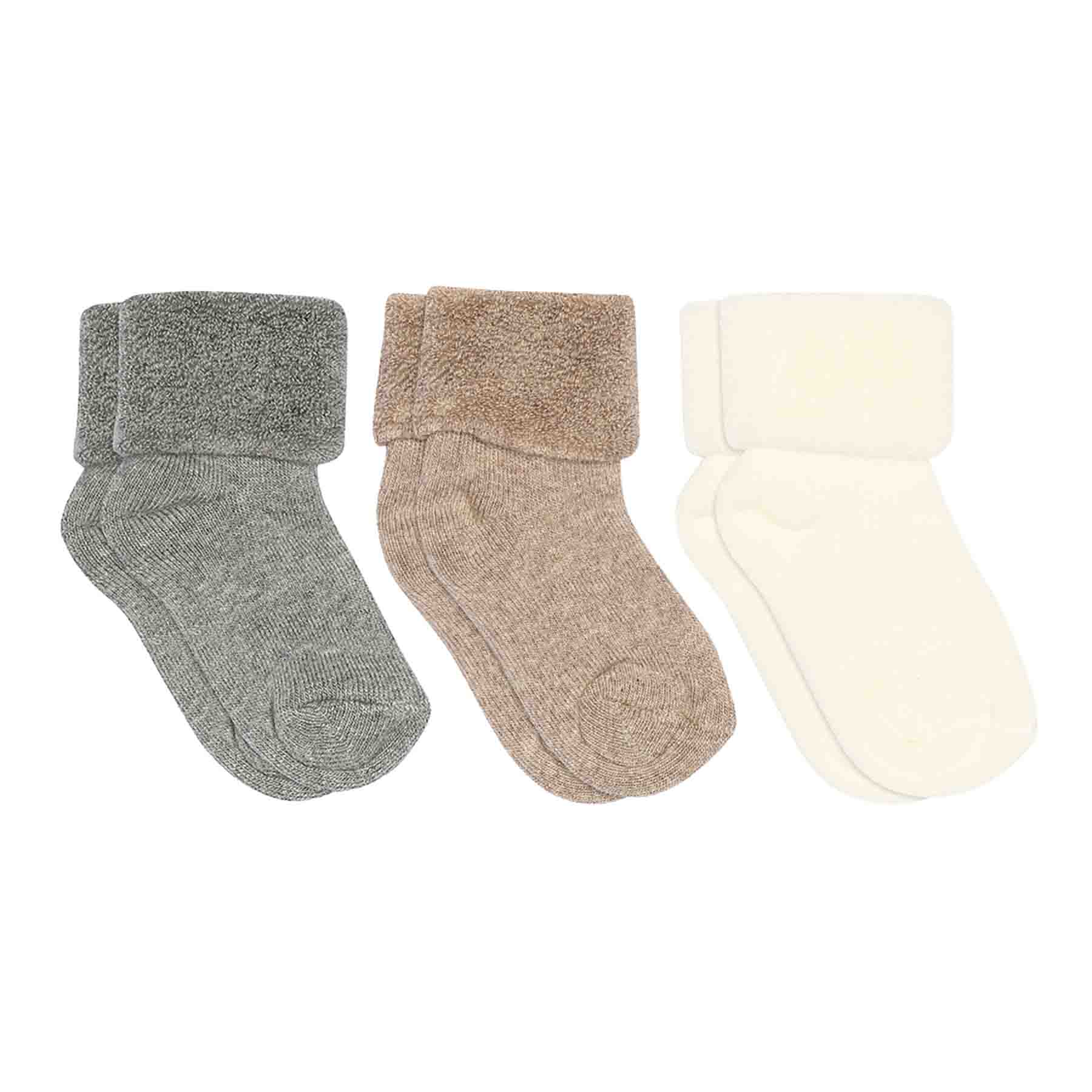 MPkids Strømper - Cotton baby socks - 3-pack i Pink Champagne og Light Brown Melange  Køb pink champagne og light brown melange Strømper fra MPkids hos MP Denmark
