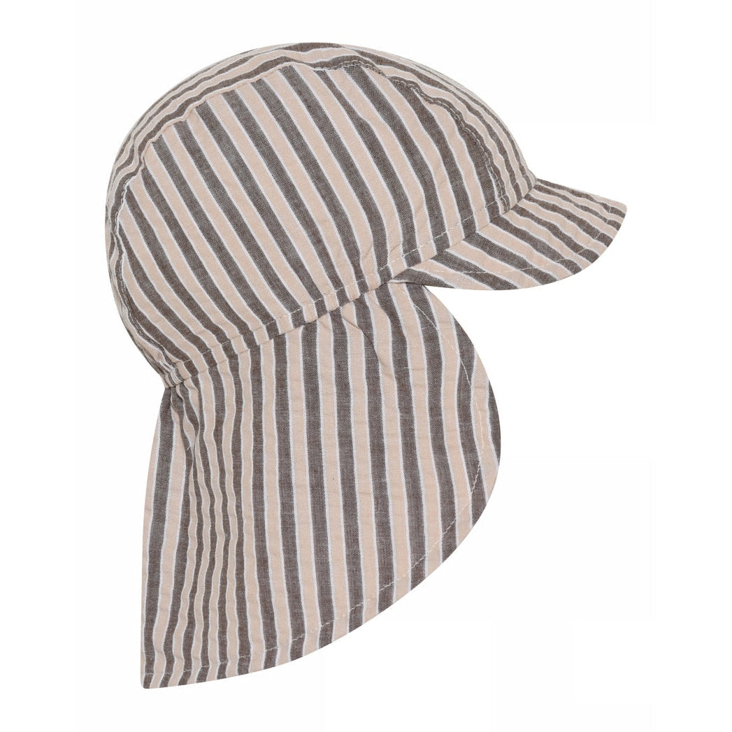 MPkids Sommerhatte - Mavis Cap - neck shade i Brown Melange og Stone Blue  Køb brown melange og stone blue Sommerhatte fra MPkids hos MP Denmark