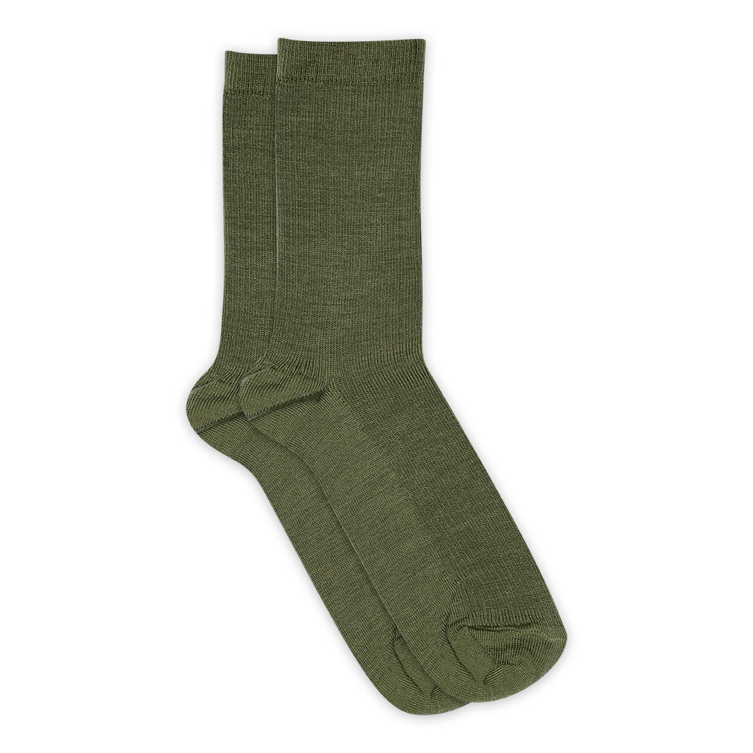 Fine wool rib socks