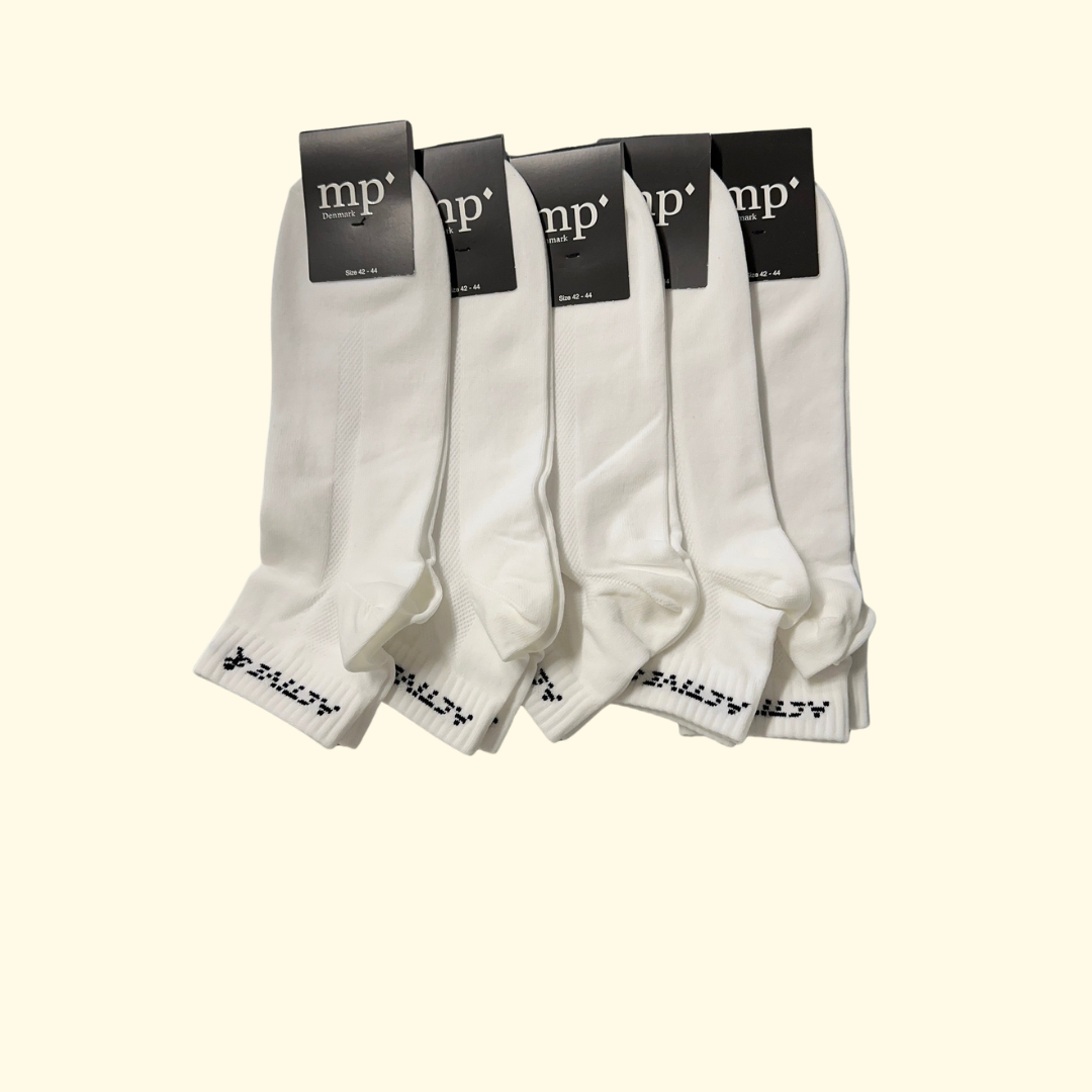 Active socks - Lav - 5-pak - Hvid