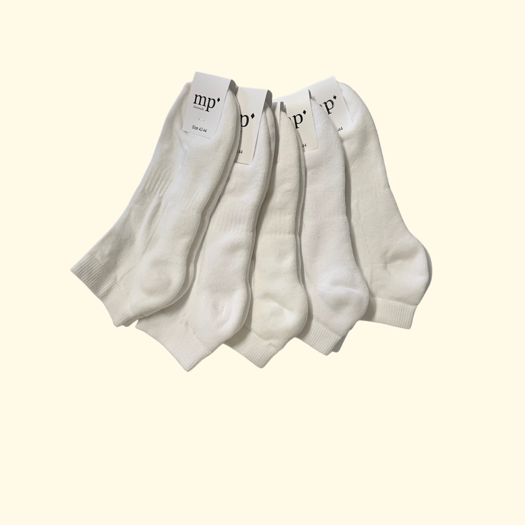 Tennis sneaker socks - 5-pak - Hvid