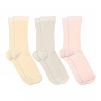 Fine cotton rib socks 3-pack