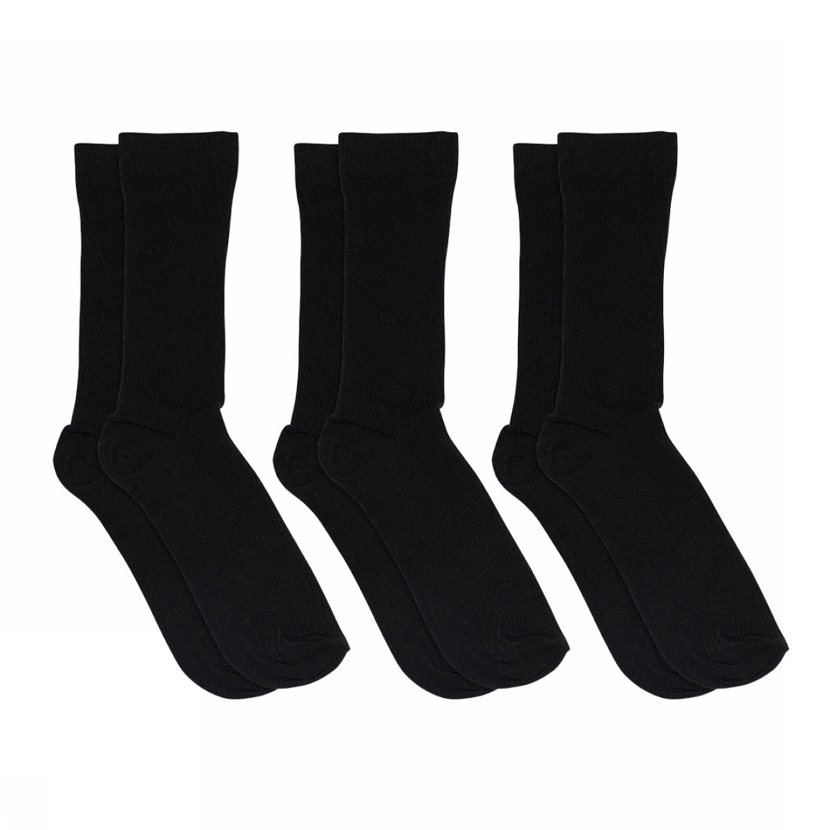 Fine cotton rib socks 3-pack