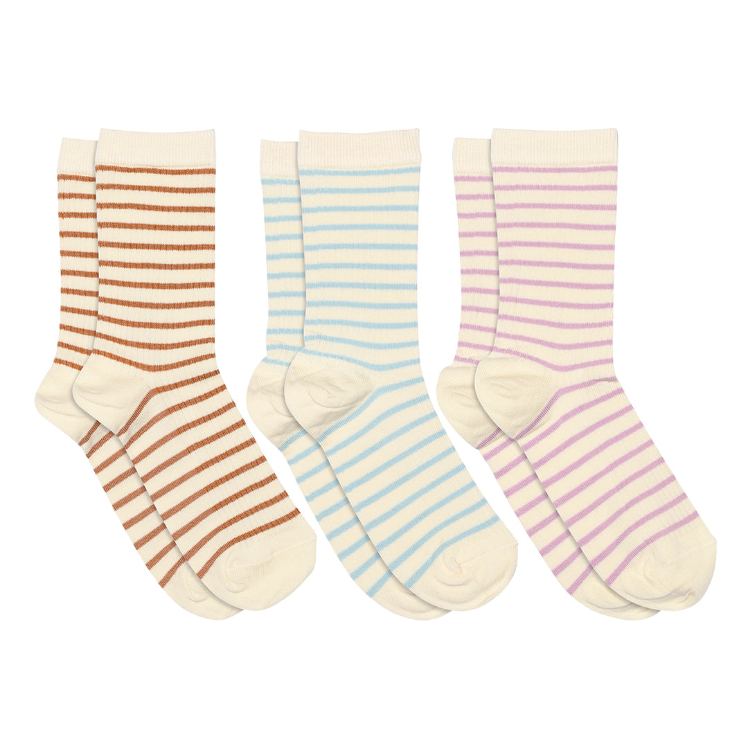 MPwoman Strømper - Lydia socks 3-pack i Aquamarine, Tomato, Black, Porcine, True Blue og Tawny Brown  Køb aquamarine, tomato, black, porcine, true blue og tawny brown Strømper fra MPwoman hos MP Denmark