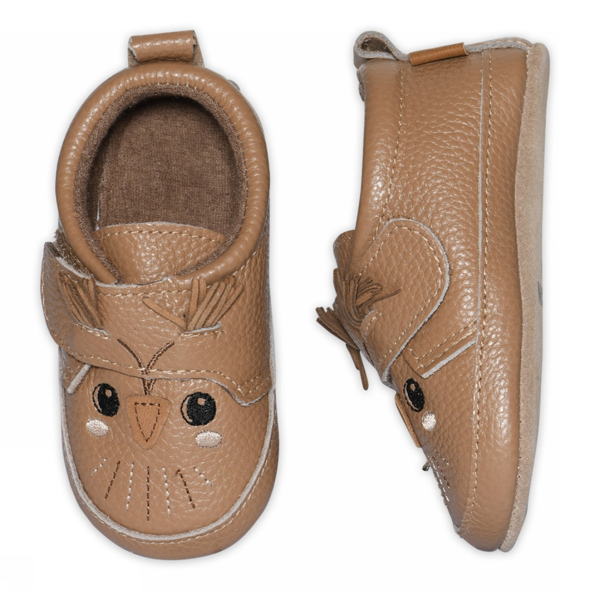 Owl leather slipper