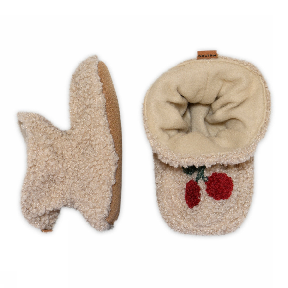 Cherry textile slippers