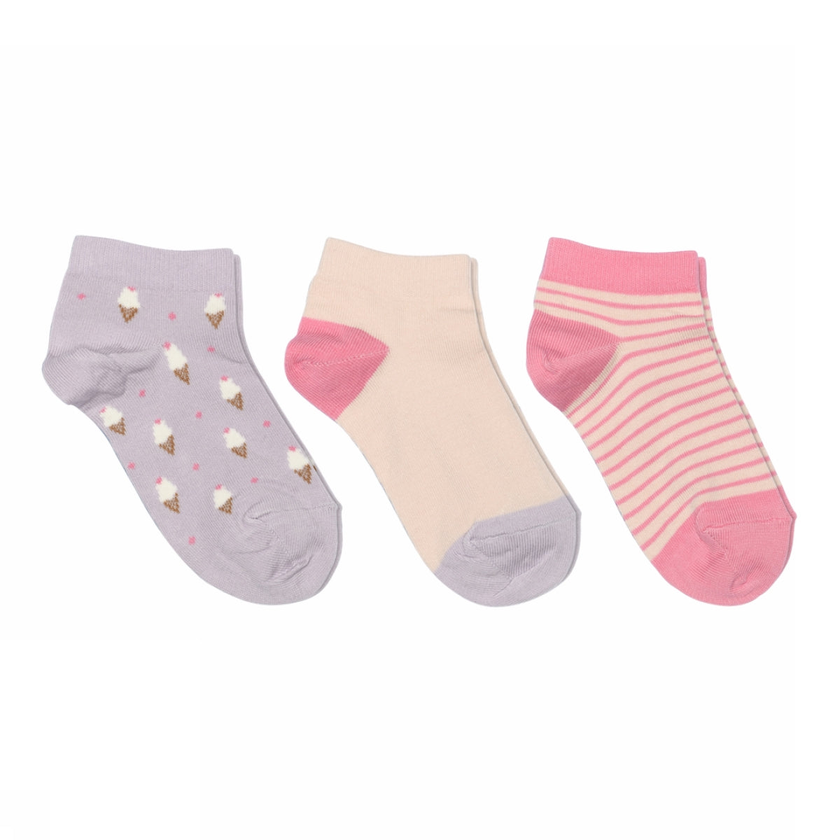 MELTON Strømper - Ice cream sneaker socks 3-pack i Cloud Lilac  Køb cloud lilac Strømper fra MELTON hos MP Denmark