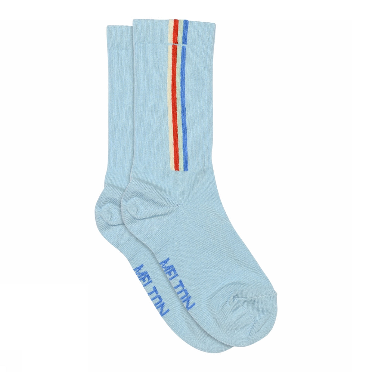 MELTON Strømper - Vertical stripes socks i Sky Blue, Snow White og Marine  Køb sky blue, snow white og marine Strømper fra MELTON hos MP Denmark