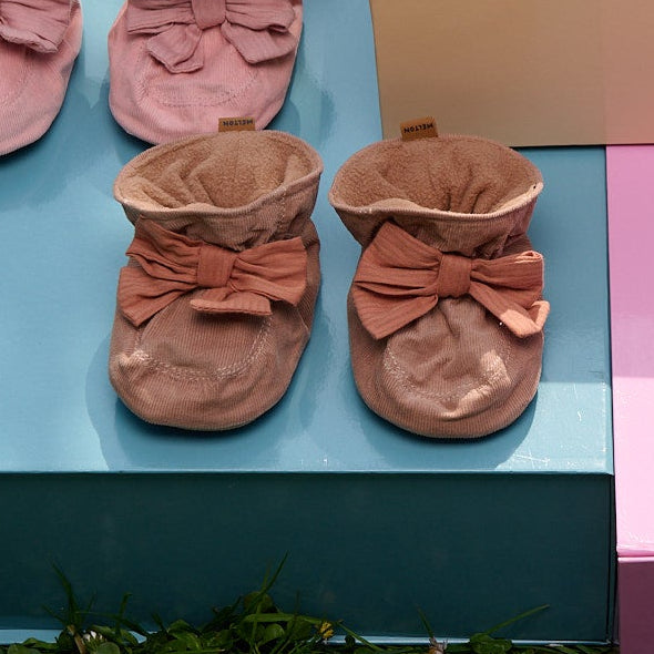 Bow textile slippers