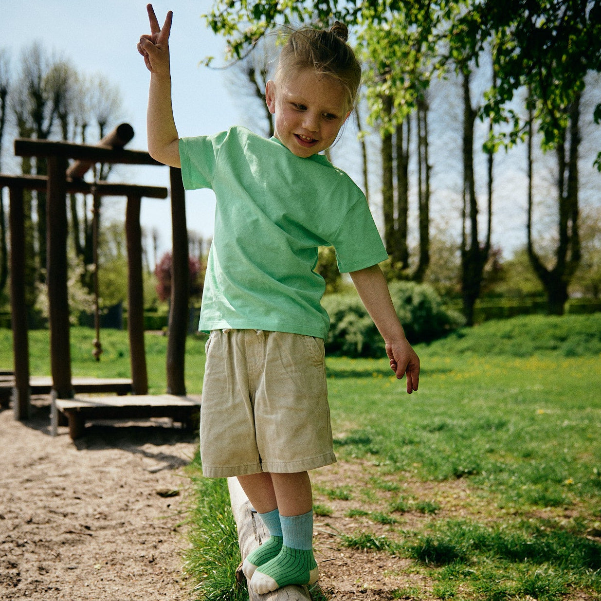 Block colour socks