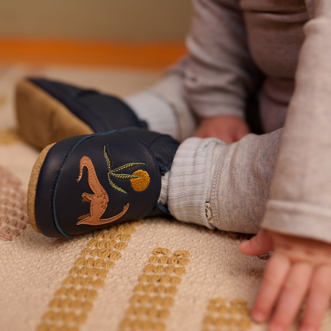 Dinosaur leather slipper
