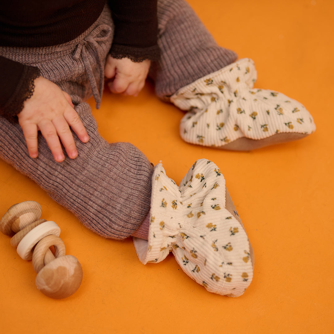 Floral textile slipper
