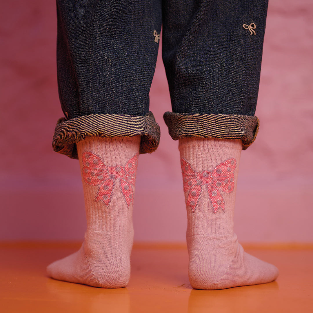 Dot bow socks