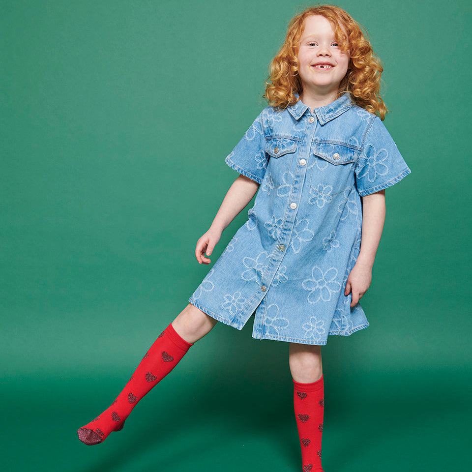 Hearts knee socks