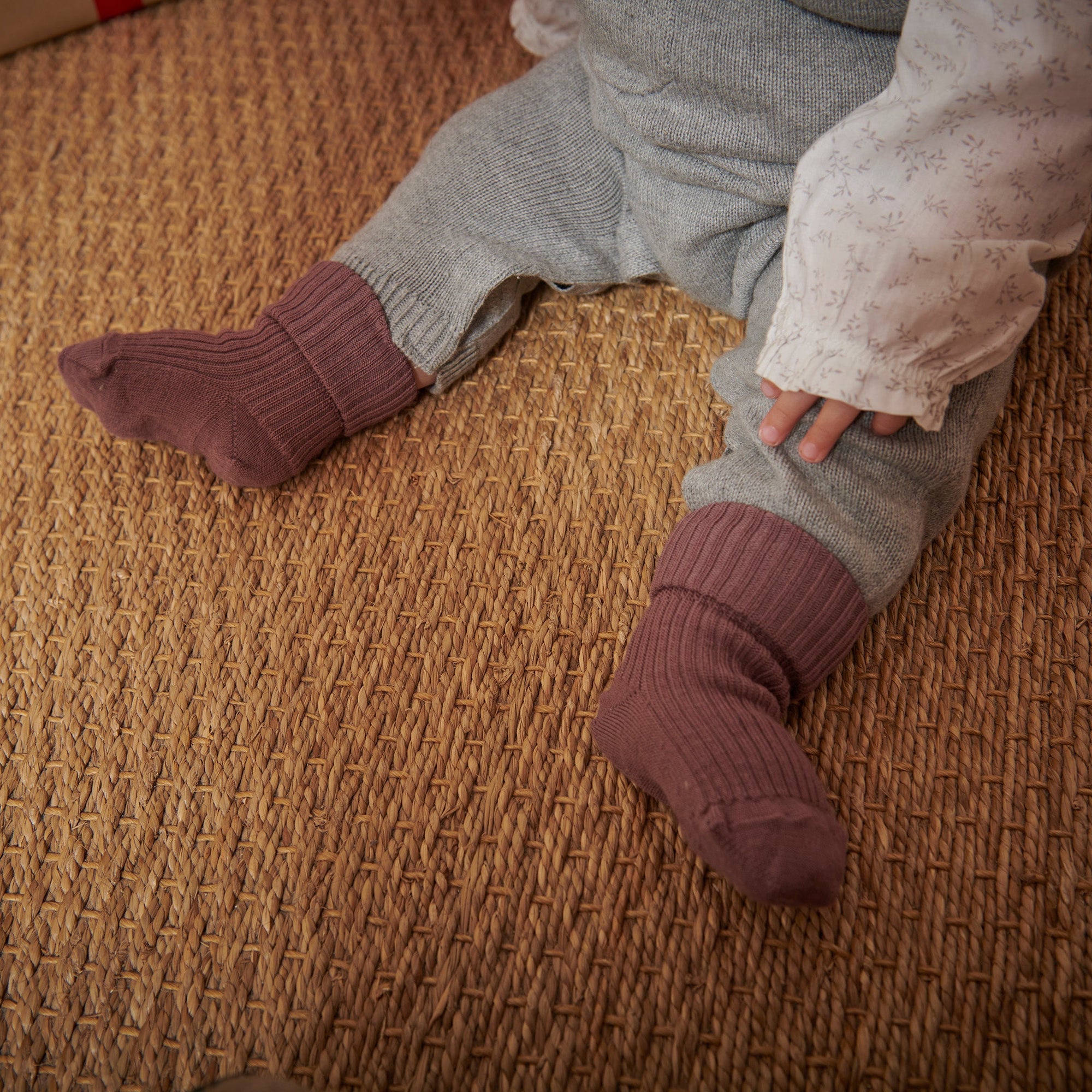 Wool rib baby socks