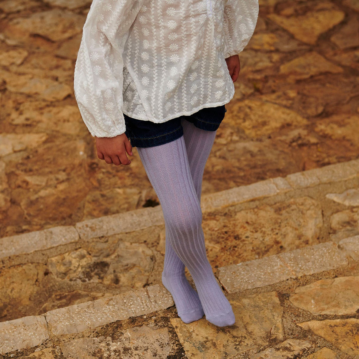 Cotton rib tights