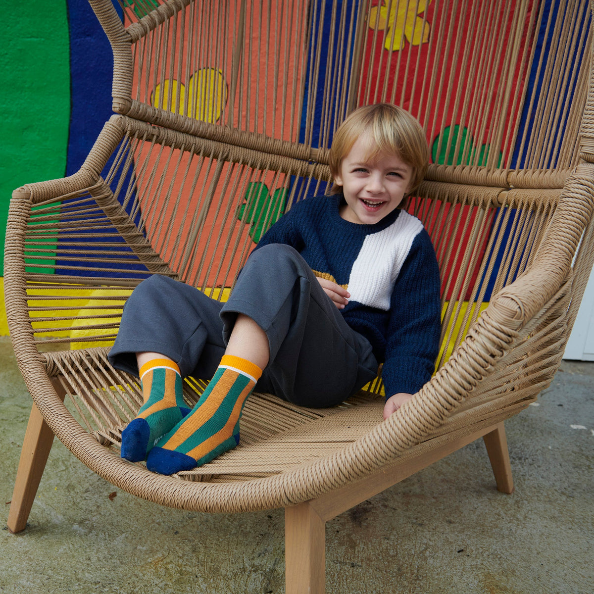 Block stripe socks