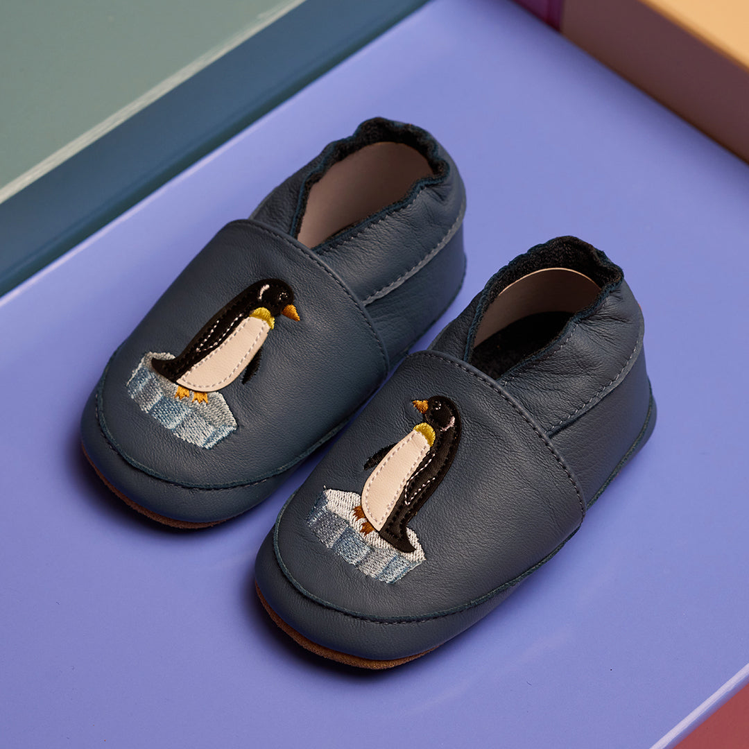 Penguin leather slipper