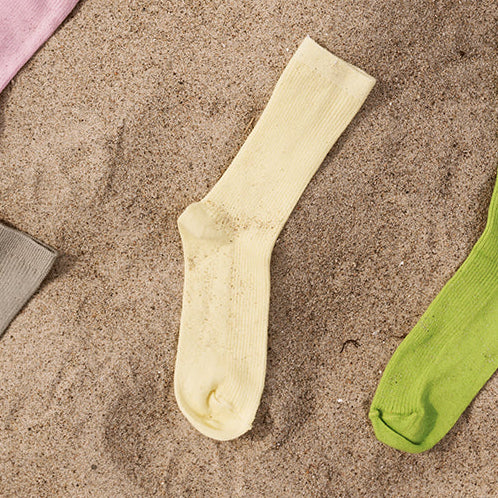 Fine cotton rib socks