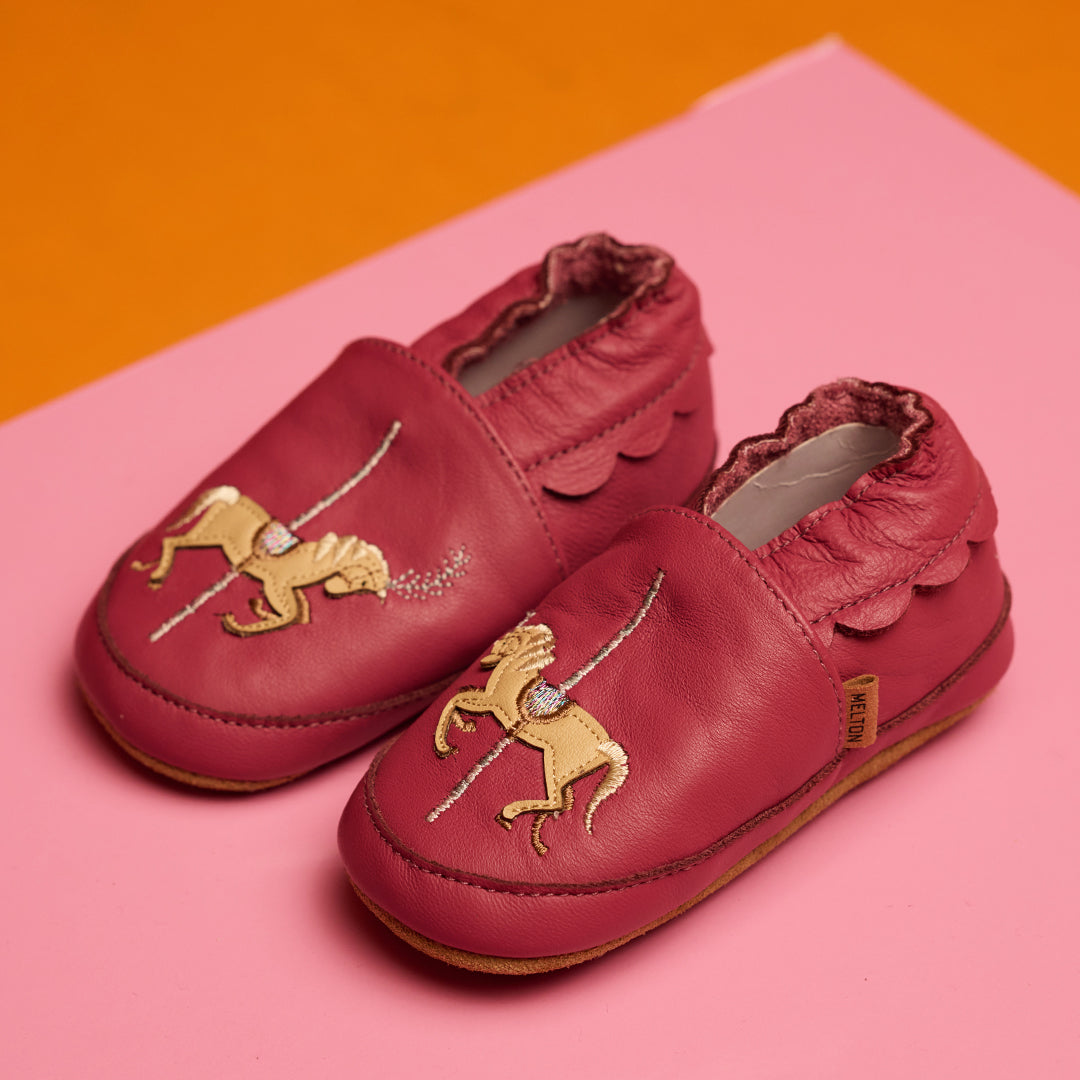 Carousel leather slippers